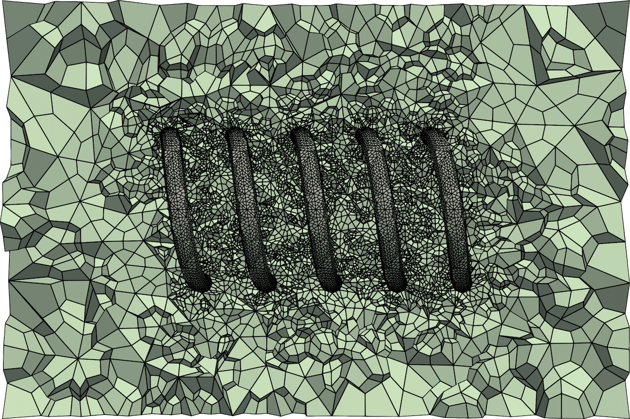 Hexahedral coil mesh